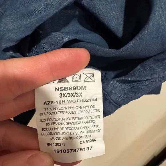 Wrangler All Terrain Gear Long Sleeve Outdoor Fishing Shirt Blue Size 3XL - Picture 5 of 8